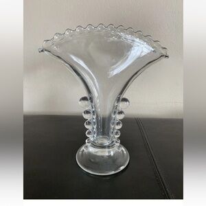 Vintage Imperial Glass Clear Fan Vase Candlewick